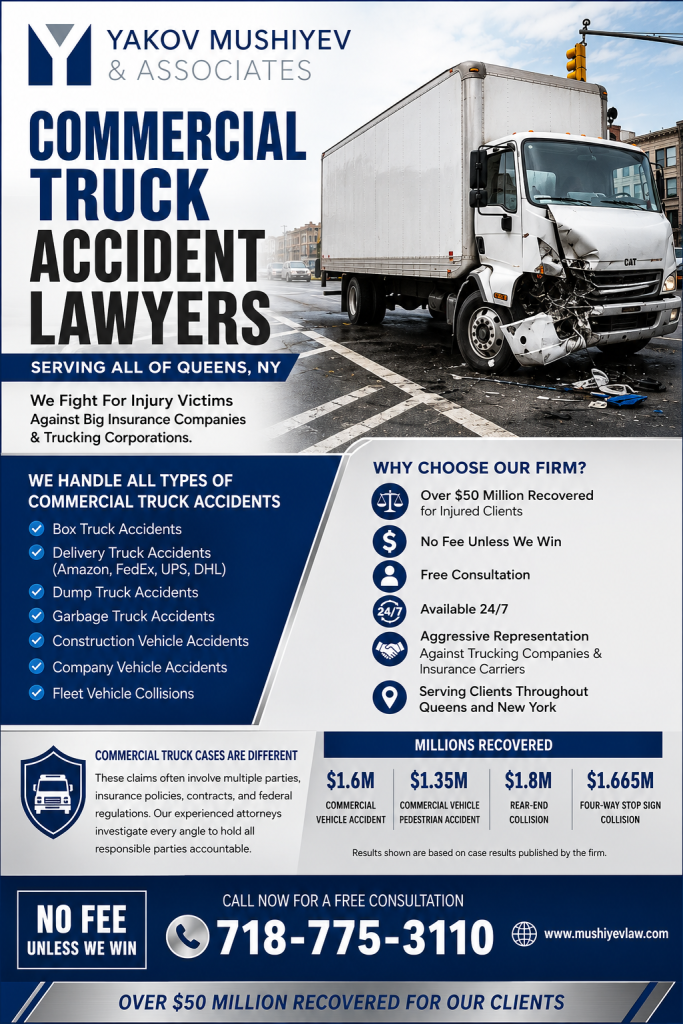 Commercial trucks and accident lawyers in Queens NY