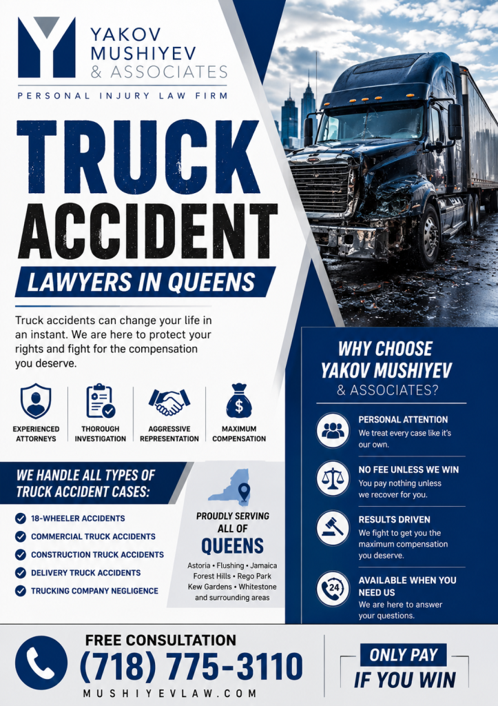 Truck accident lawyer in Rego Park one of the best lawyers in queens new york