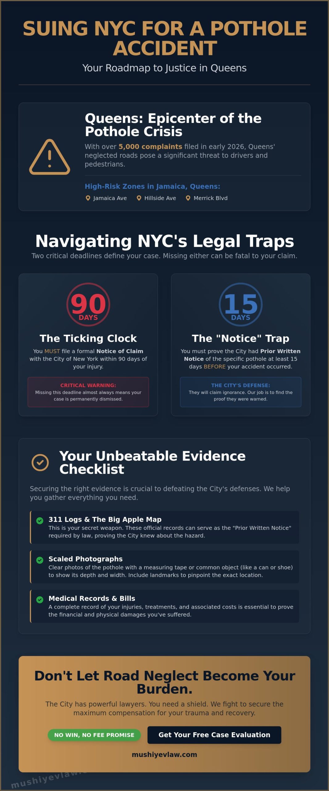 Suing the City for a Pothole Accident in Jamaica Queens: A 2026 Legal Guide