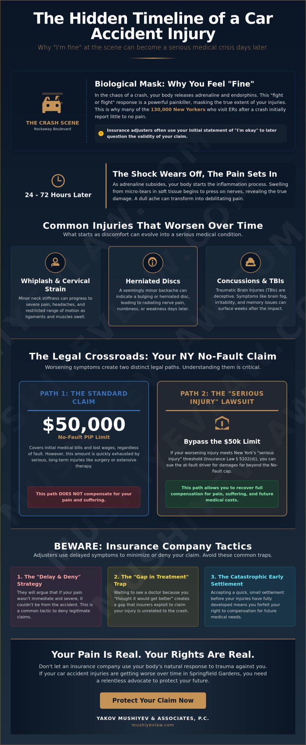 What If My Car Accident Injuries Get Worse Over Time in Springfield Gardens?