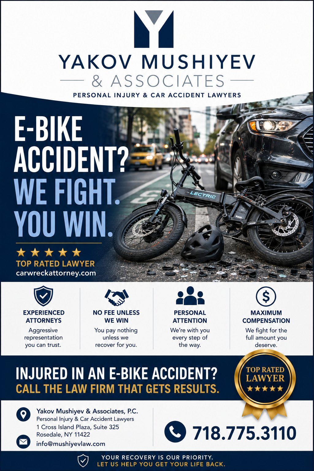 Injured cyclist after a bike crash Great Neck Nassau County best lawyer