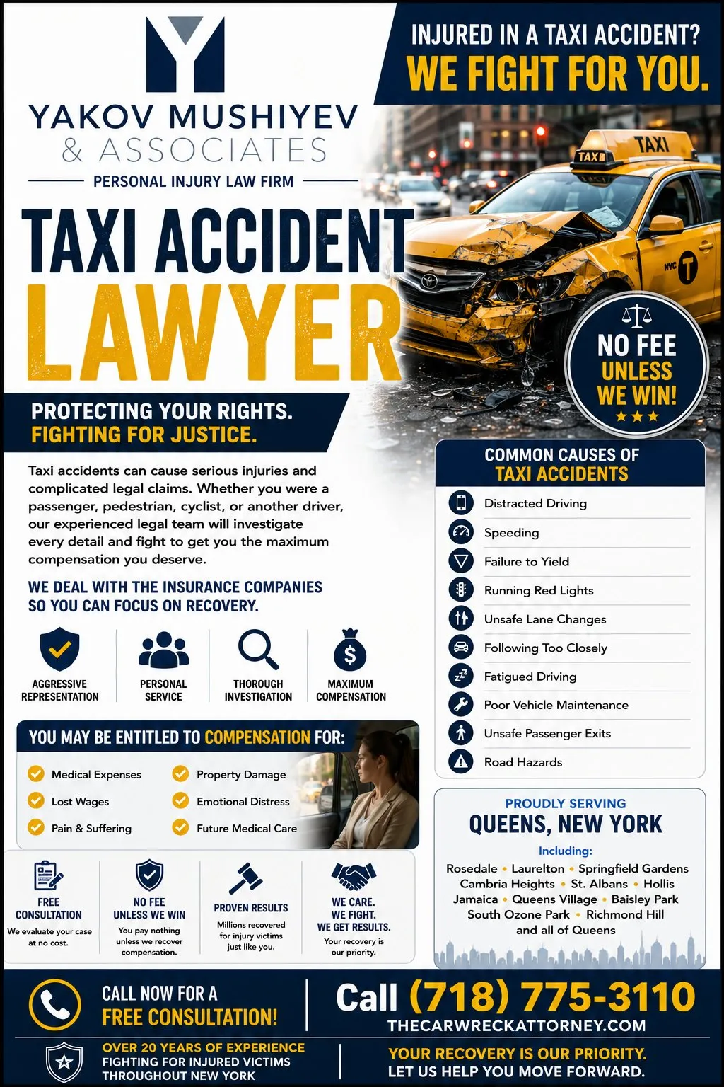Taxi accident lawyer Springfield Gardens, Yakov Mushiyev & Associates