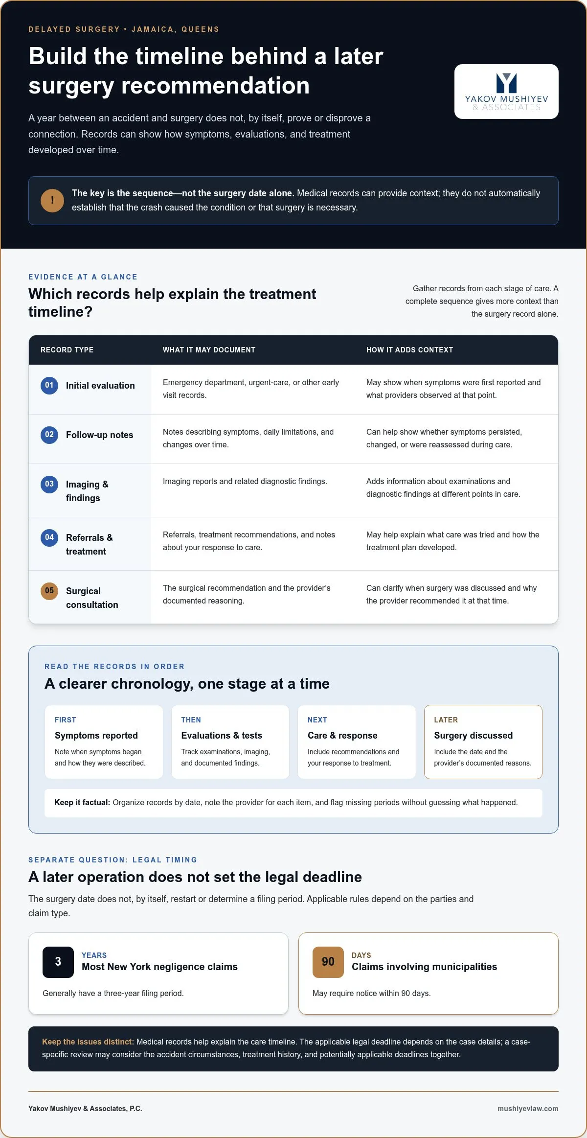 Need Surgery a Year After an Accident in Jamaica, Queens? What to Know