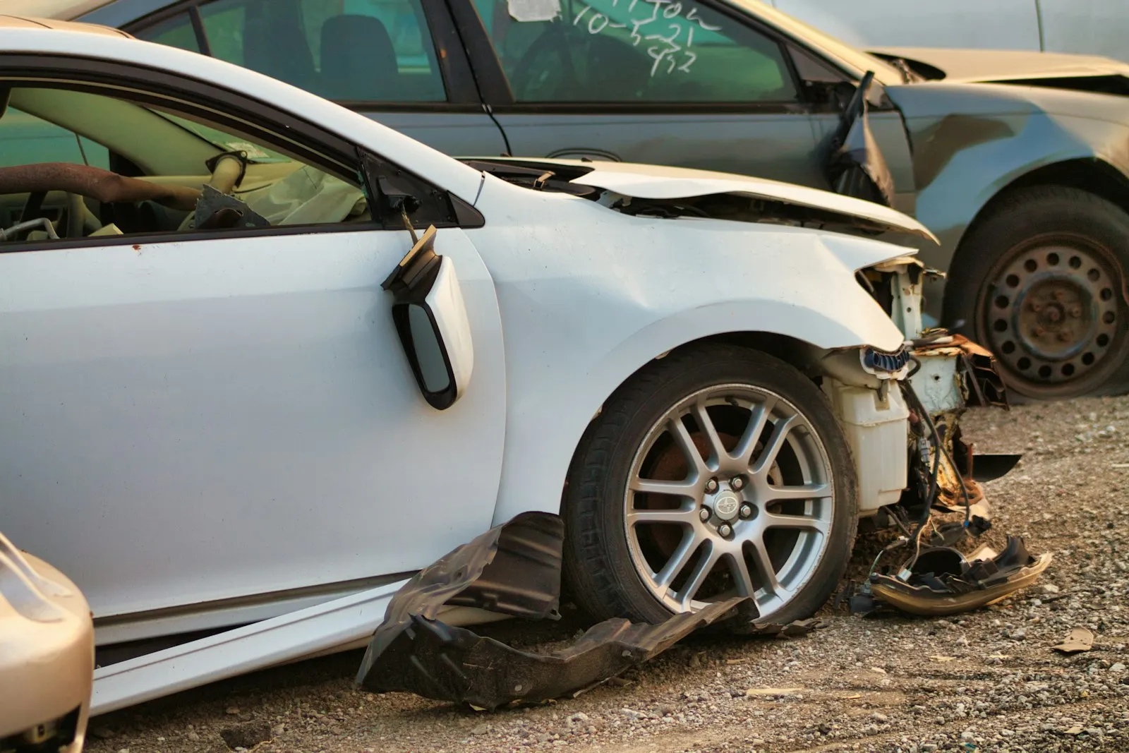 Car damaged in an accident