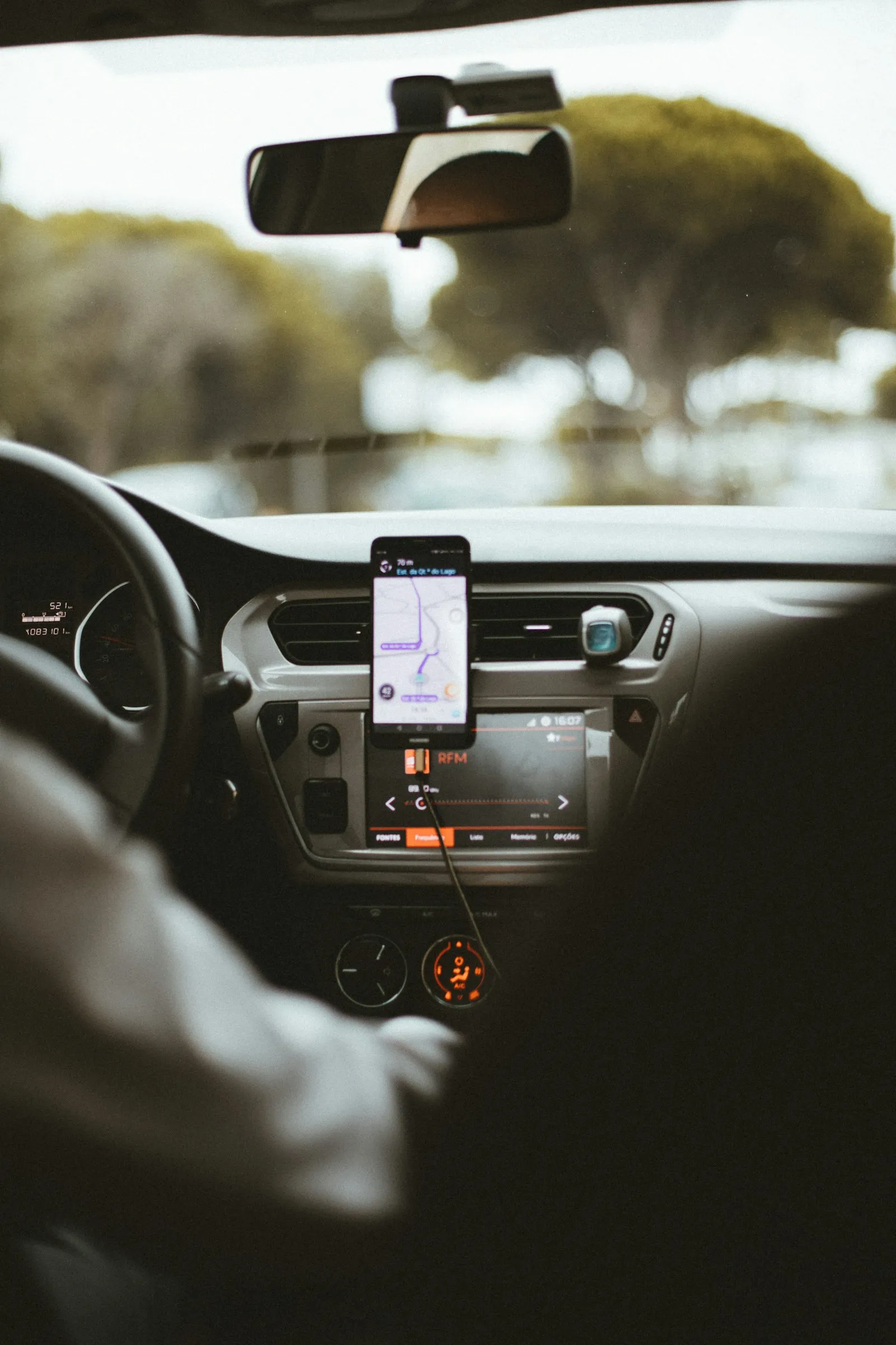 Smartphone mount inside a car