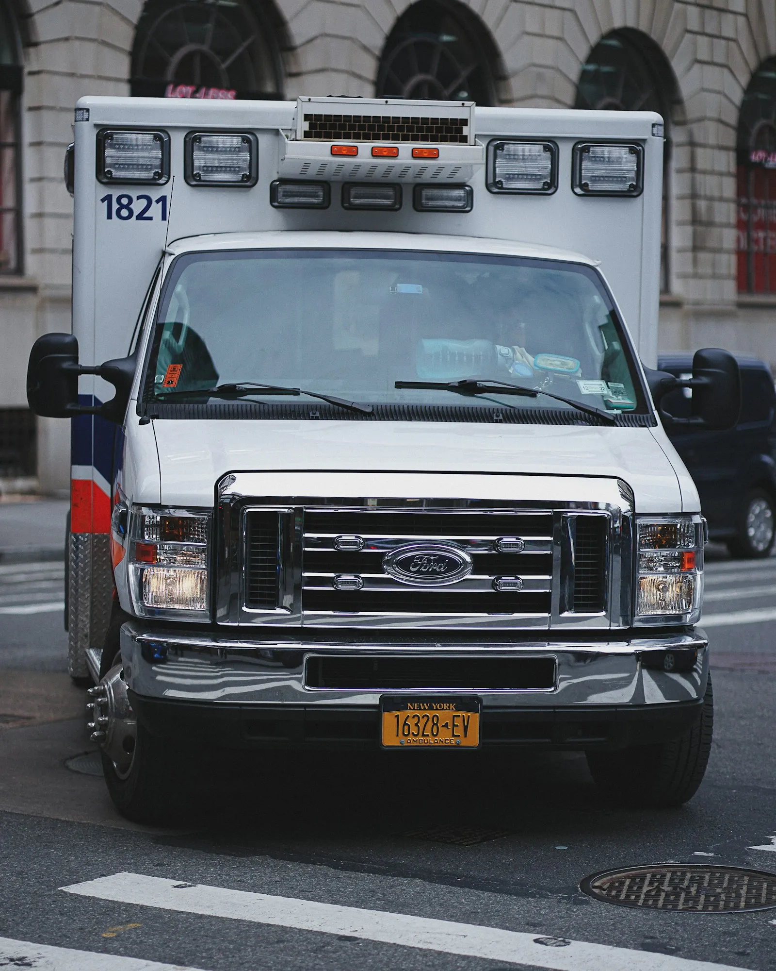 Ambulance parked at the roadside