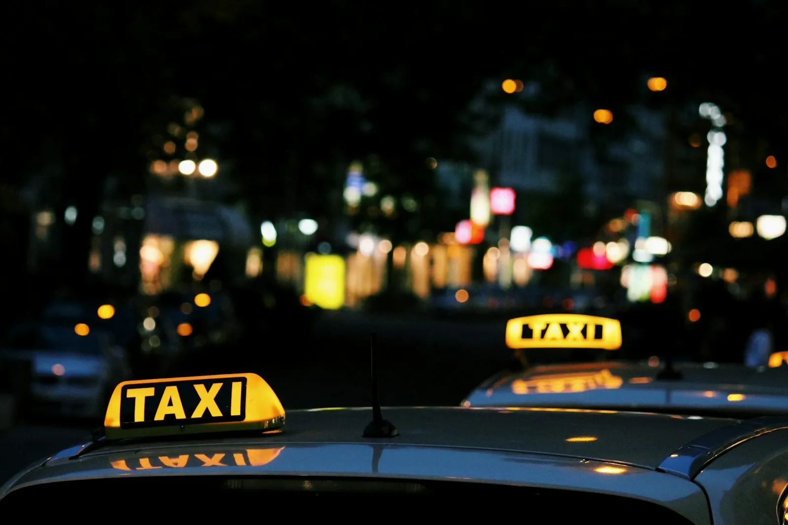 Close-up of a taxi roof light