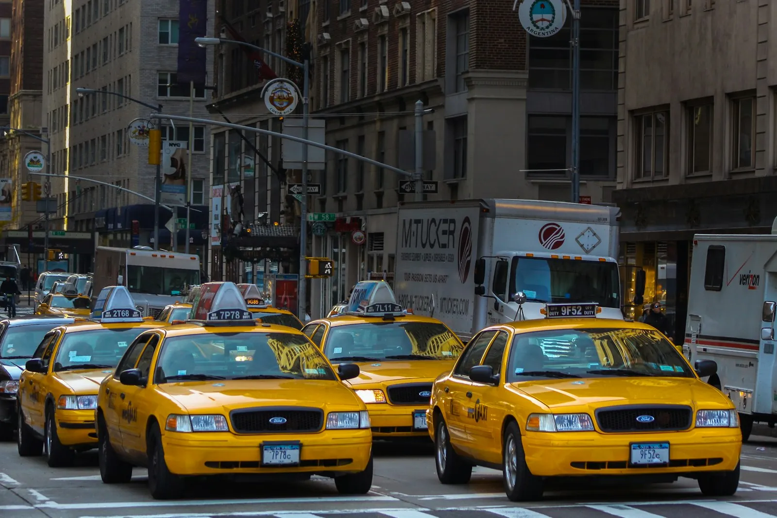 Yellow taxi cab on a New York City street