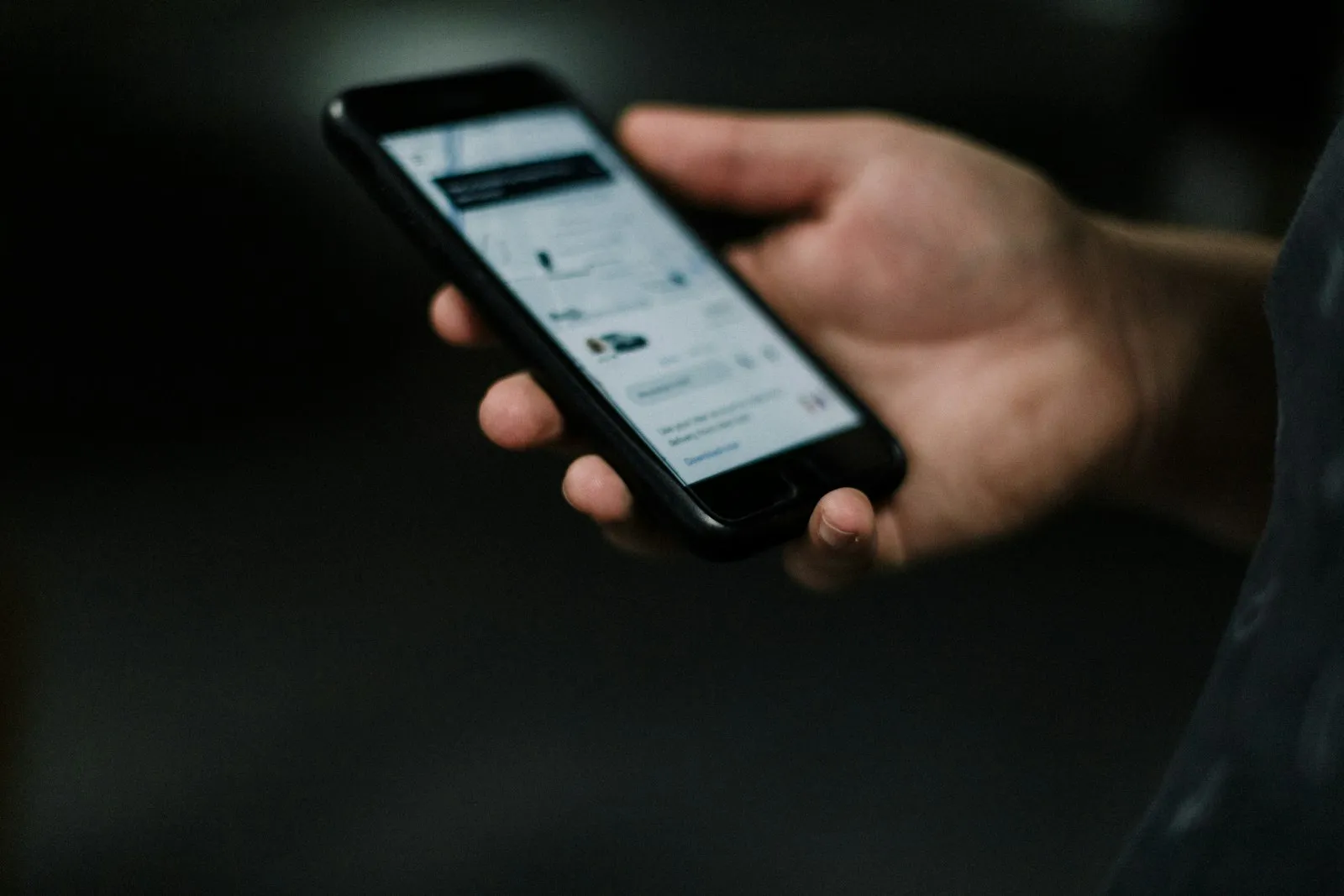 Person holding a smartphone