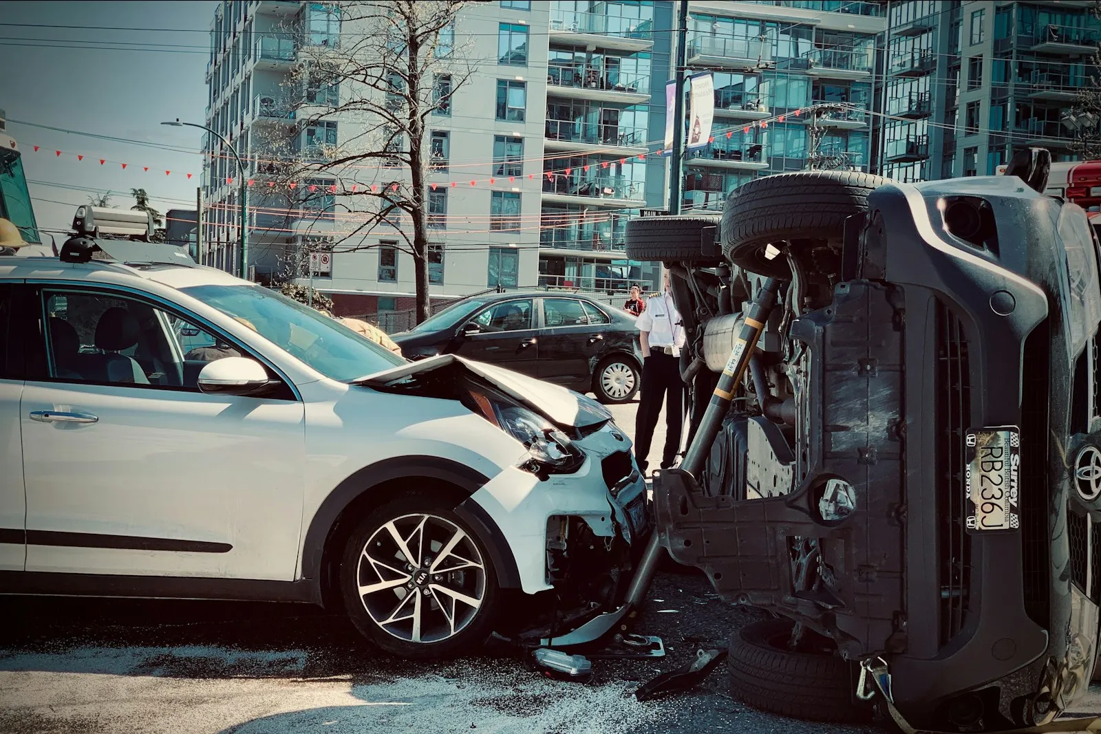 Two cars after a collision